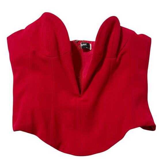 House of CB Women’s Red Strapless Plunge Corset Top Size‎ Large - Picture 7 of 12